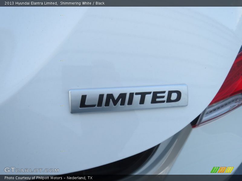 Shimmering White / Black 2013 Hyundai Elantra Limited