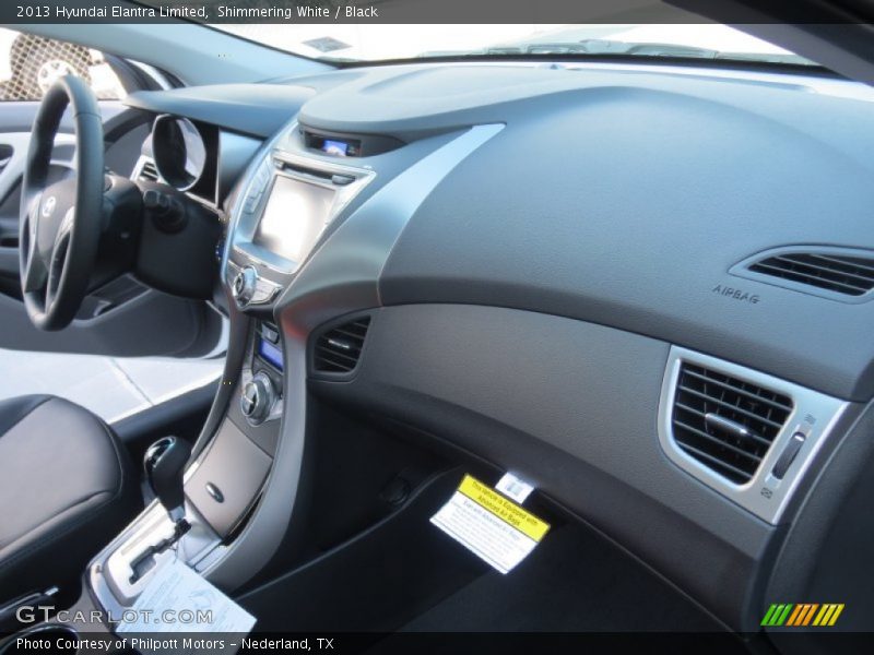 Shimmering White / Black 2013 Hyundai Elantra Limited