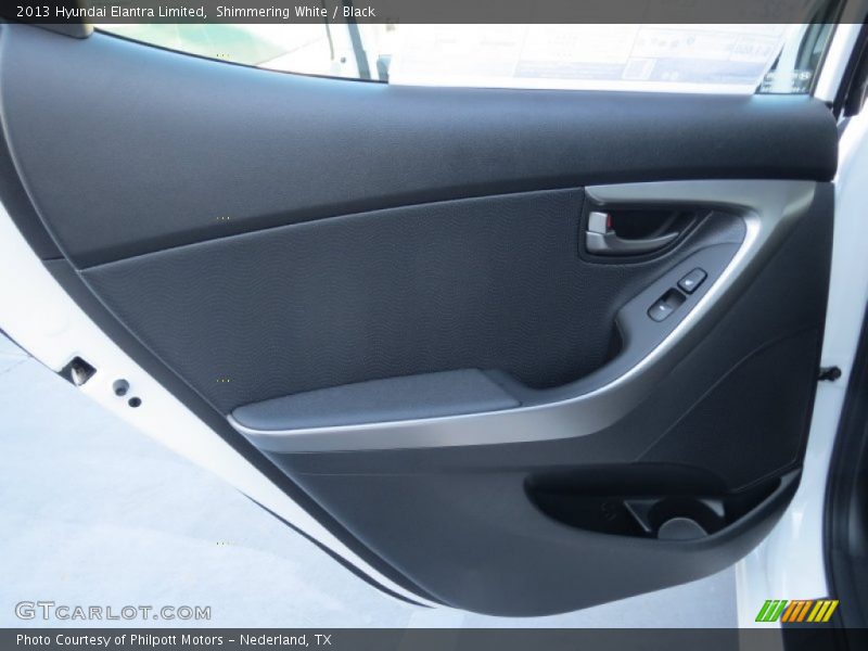 Shimmering White / Black 2013 Hyundai Elantra Limited