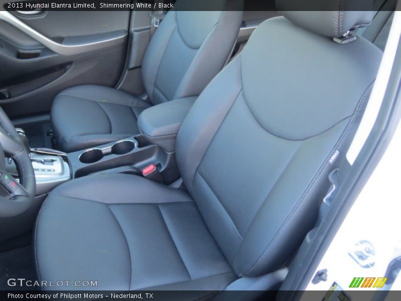 Shimmering White / Black 2013 Hyundai Elantra Limited