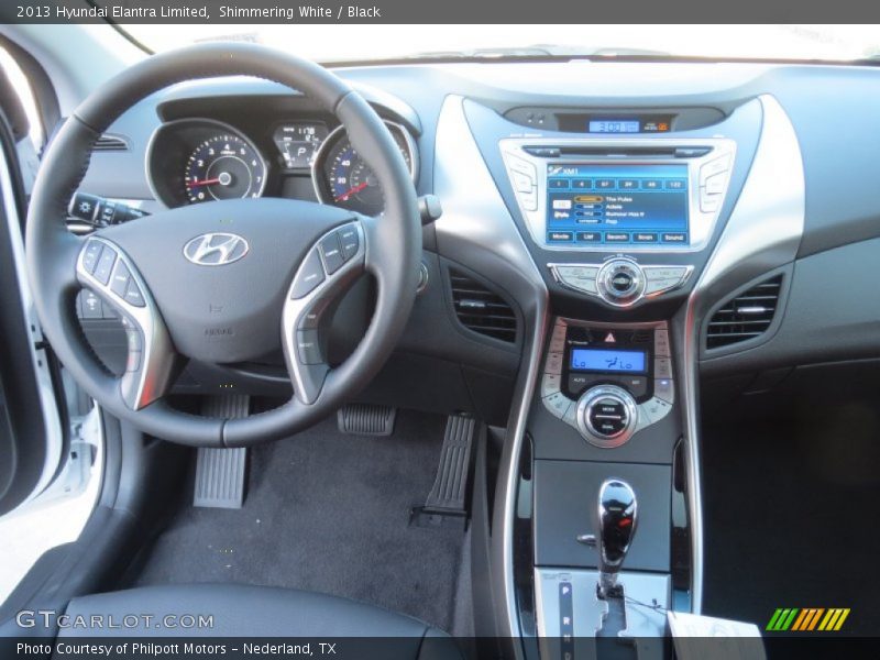 Shimmering White / Black 2013 Hyundai Elantra Limited