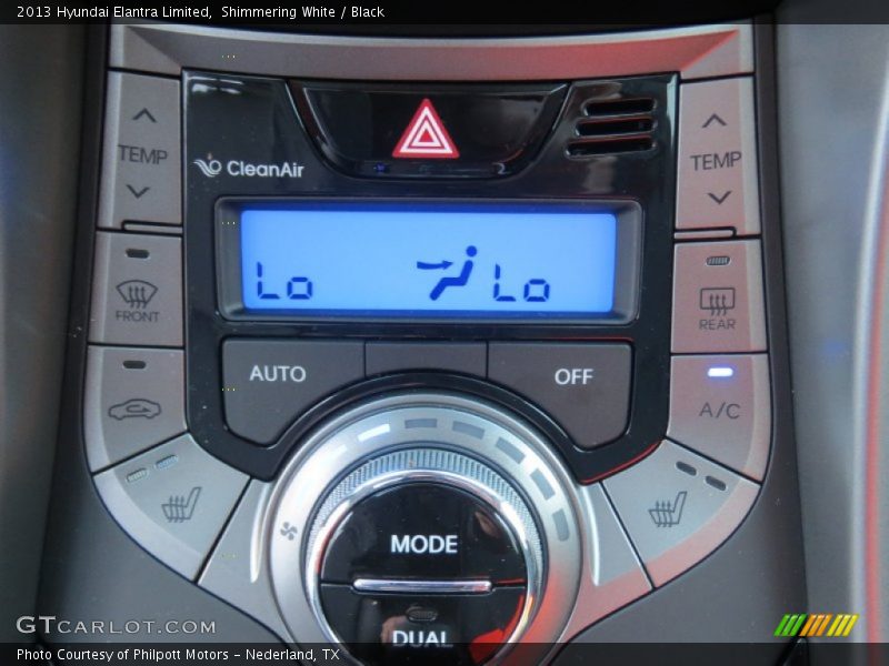 Shimmering White / Black 2013 Hyundai Elantra Limited