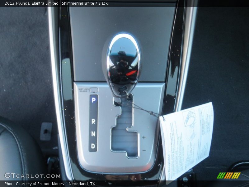 Shimmering White / Black 2013 Hyundai Elantra Limited