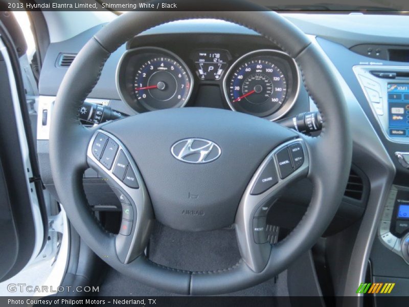 Shimmering White / Black 2013 Hyundai Elantra Limited