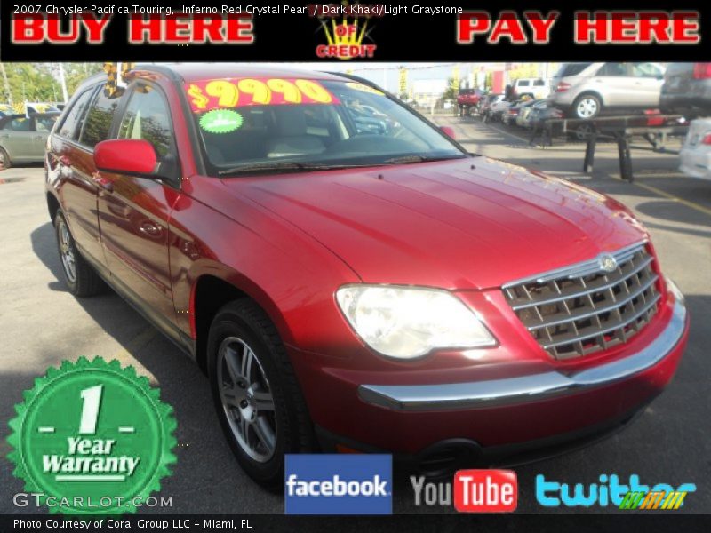 Inferno Red Crystal Pearl / Dark Khaki/Light Graystone 2007 Chrysler Pacifica Touring