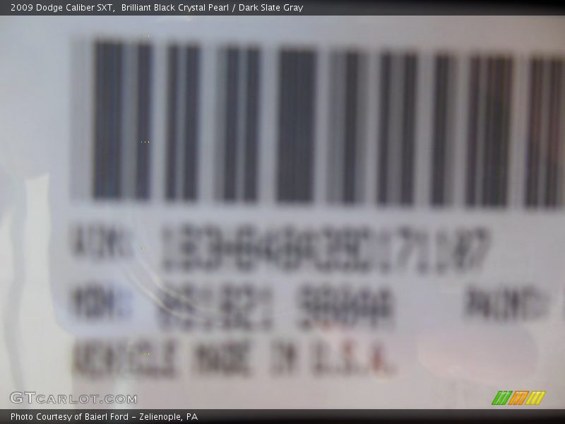 Brilliant Black Crystal Pearl / Dark Slate Gray 2009 Dodge Caliber SXT