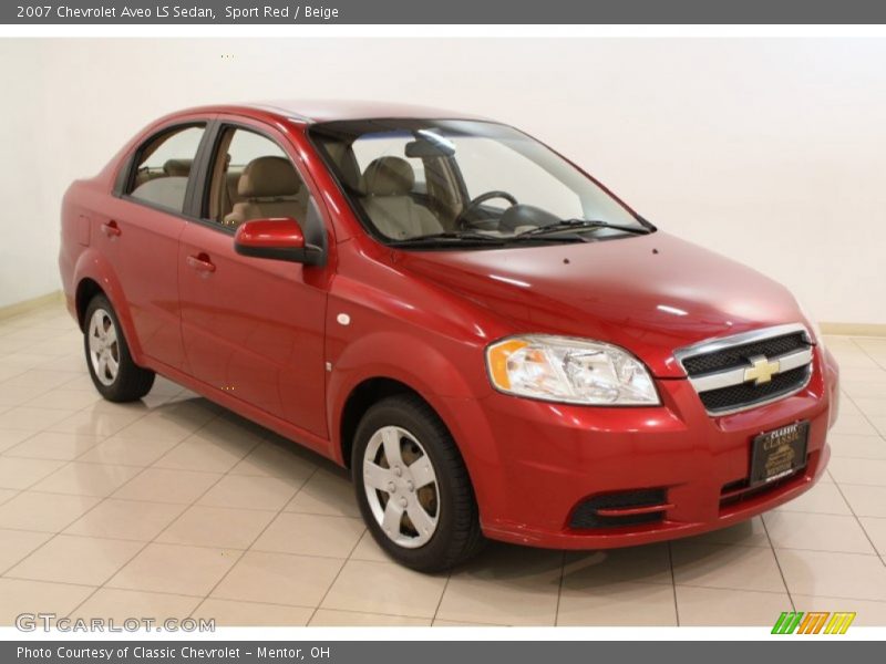 Sport Red / Beige 2007 Chevrolet Aveo LS Sedan