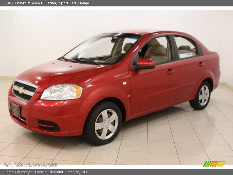 Sport Red / Beige 2007 Chevrolet Aveo LS Sedan