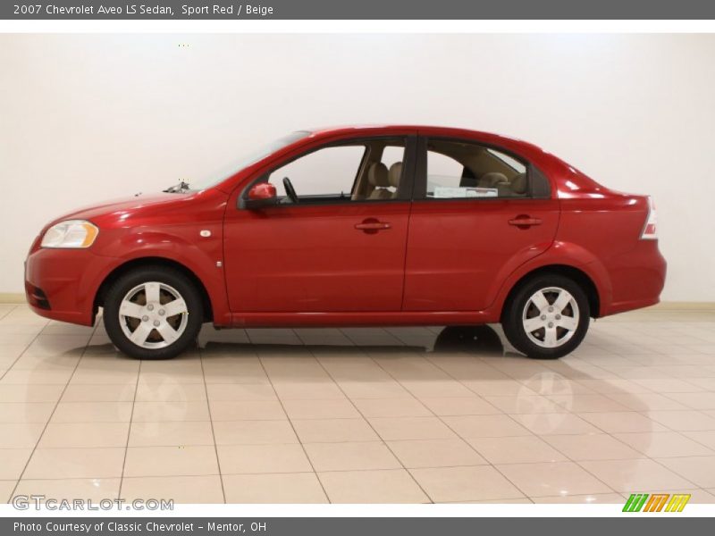 Sport Red / Beige 2007 Chevrolet Aveo LS Sedan