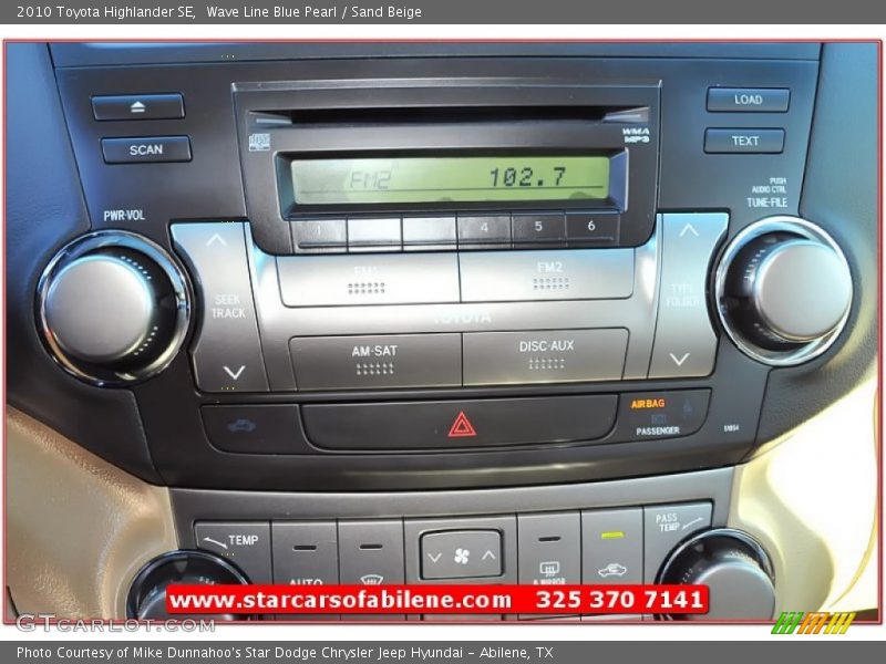 Wave Line Blue Pearl / Sand Beige 2010 Toyota Highlander SE