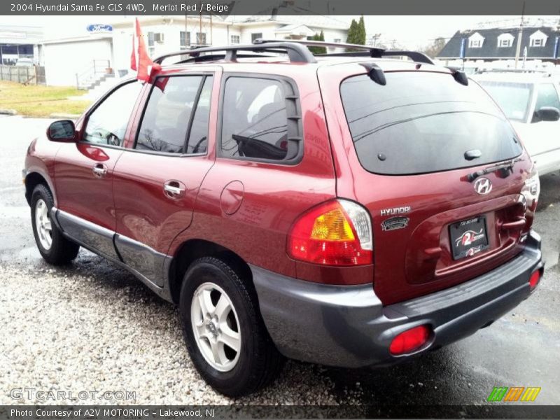 Merlot Red / Beige 2004 Hyundai Santa Fe GLS 4WD