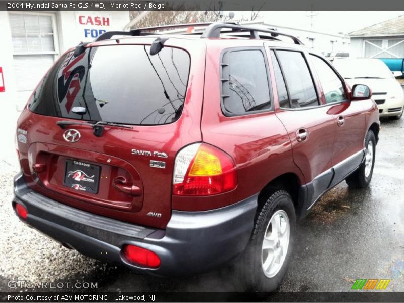 Merlot Red / Beige 2004 Hyundai Santa Fe GLS 4WD