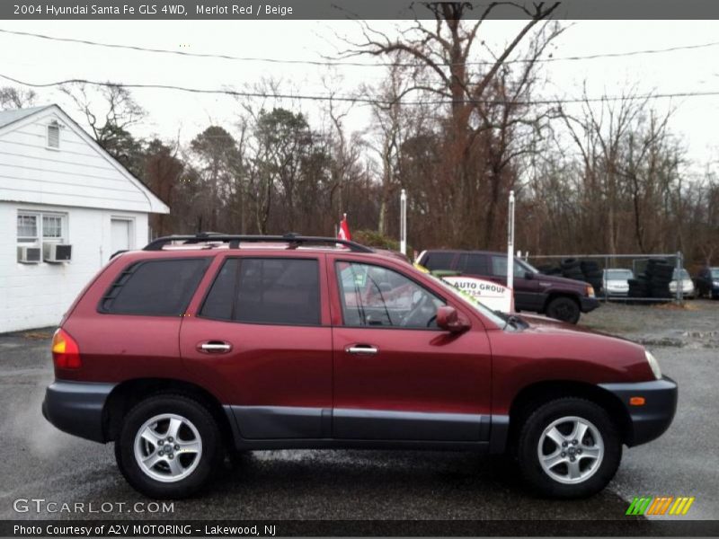 Merlot Red / Beige 2004 Hyundai Santa Fe GLS 4WD