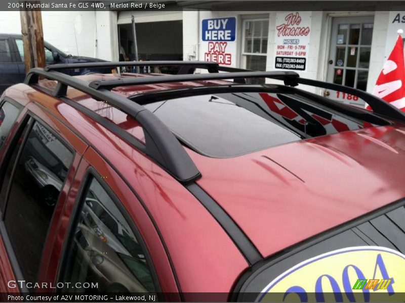 Merlot Red / Beige 2004 Hyundai Santa Fe GLS 4WD