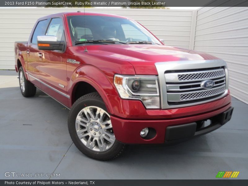 Ruby Red Metallic / Platinum Unique Black Leather 2013 Ford F150 Platinum SuperCrew