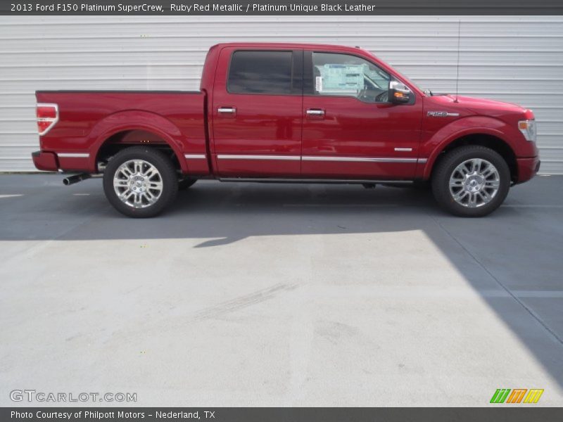 Ruby Red Metallic / Platinum Unique Black Leather 2013 Ford F150 Platinum SuperCrew
