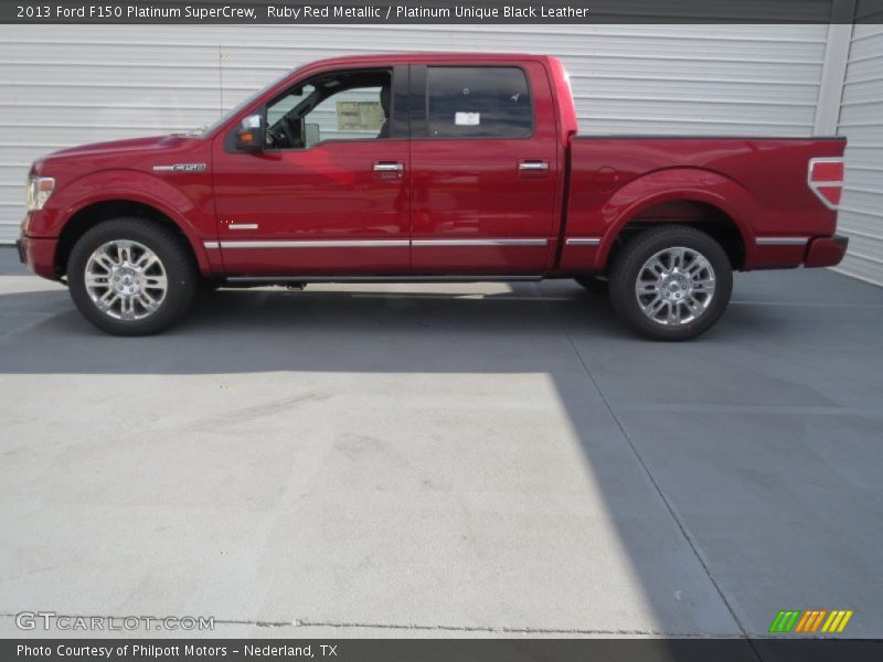 Ruby Red Metallic / Platinum Unique Black Leather 2013 Ford F150 Platinum SuperCrew