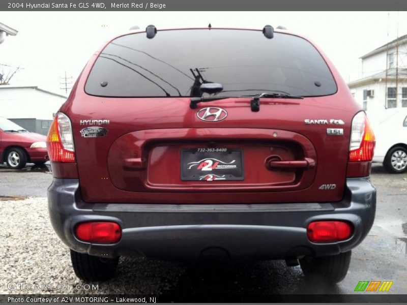 Merlot Red / Beige 2004 Hyundai Santa Fe GLS 4WD