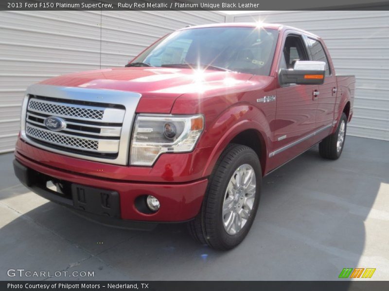 Ruby Red Metallic / Platinum Unique Black Leather 2013 Ford F150 Platinum SuperCrew