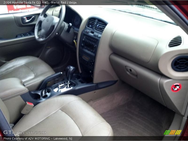 Merlot Red / Beige 2004 Hyundai Santa Fe GLS 4WD