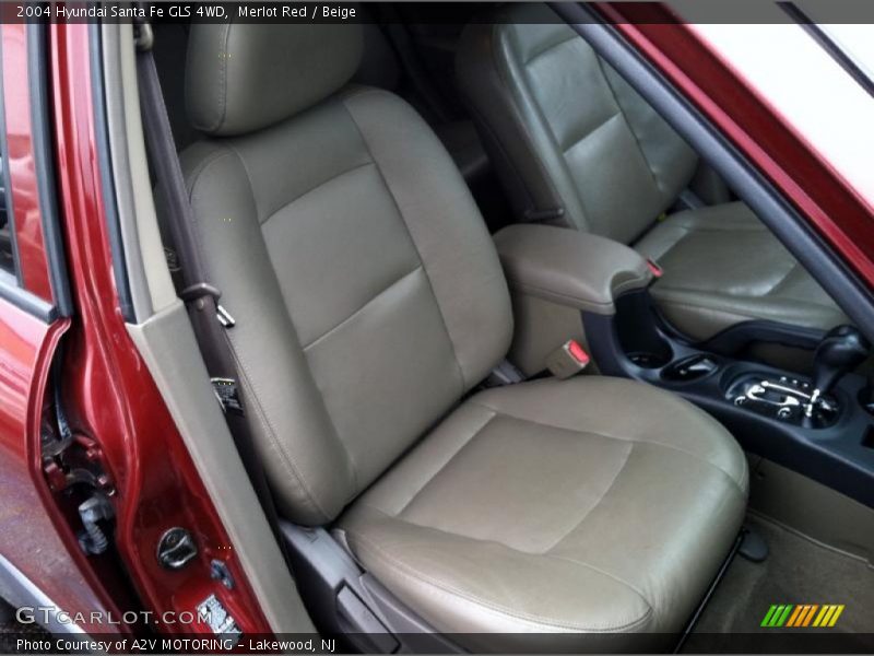 Merlot Red / Beige 2004 Hyundai Santa Fe GLS 4WD