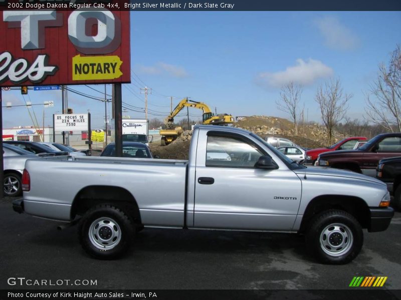 Bright Silver Metallic / Dark Slate Gray 2002 Dodge Dakota Regular Cab 4x4