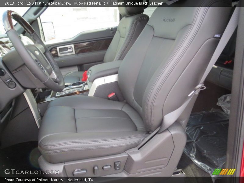 Ruby Red Metallic / Platinum Unique Black Leather 2013 Ford F150 Platinum SuperCrew