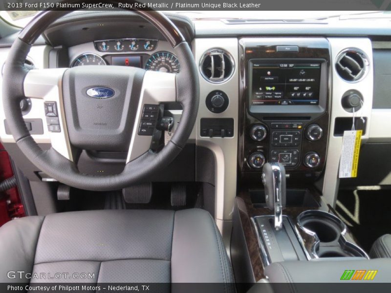 Ruby Red Metallic / Platinum Unique Black Leather 2013 Ford F150 Platinum SuperCrew