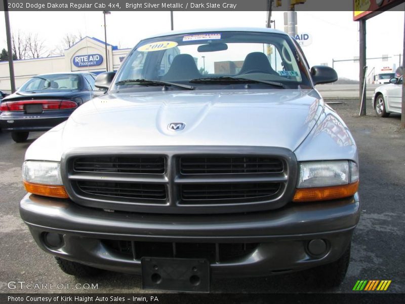 Bright Silver Metallic / Dark Slate Gray 2002 Dodge Dakota Regular Cab 4x4