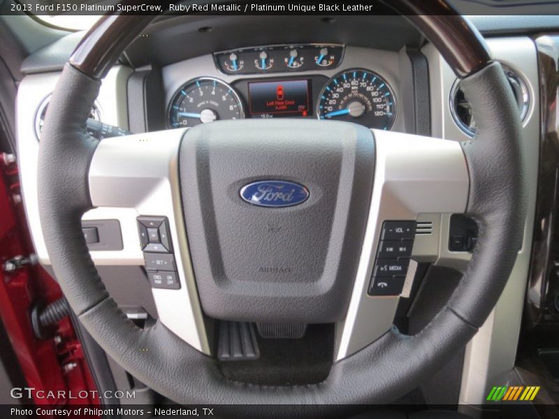 Ruby Red Metallic / Platinum Unique Black Leather 2013 Ford F150 Platinum SuperCrew