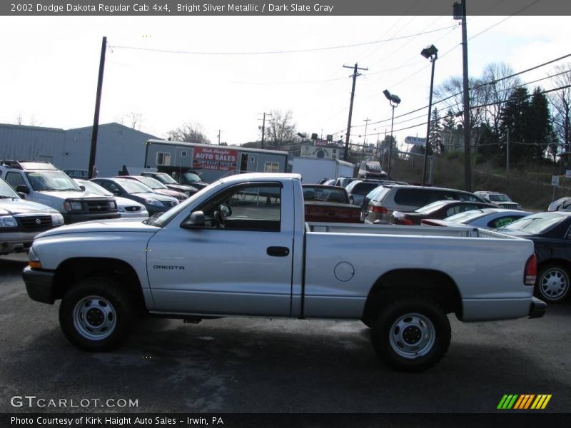 Bright Silver Metallic / Dark Slate Gray 2002 Dodge Dakota Regular Cab 4x4