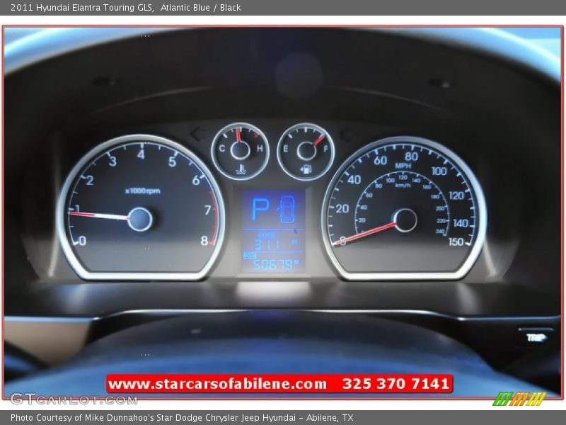 Atlantic Blue / Black 2011 Hyundai Elantra Touring GLS