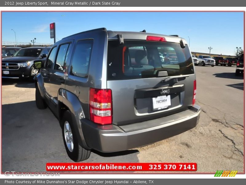 Mineral Gray Metallic / Dark Slate Gray 2012 Jeep Liberty Sport