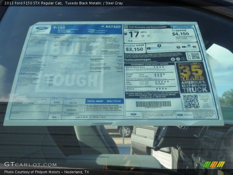  2013 F150 STX Regular Cab Window Sticker