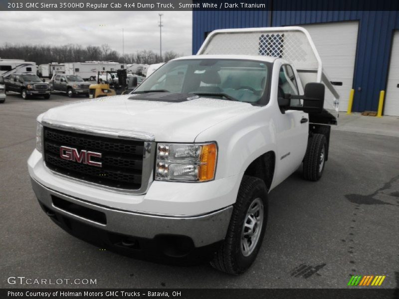 Summit White / Dark Titanium 2013 GMC Sierra 3500HD Regular Cab 4x4 Dump Truck