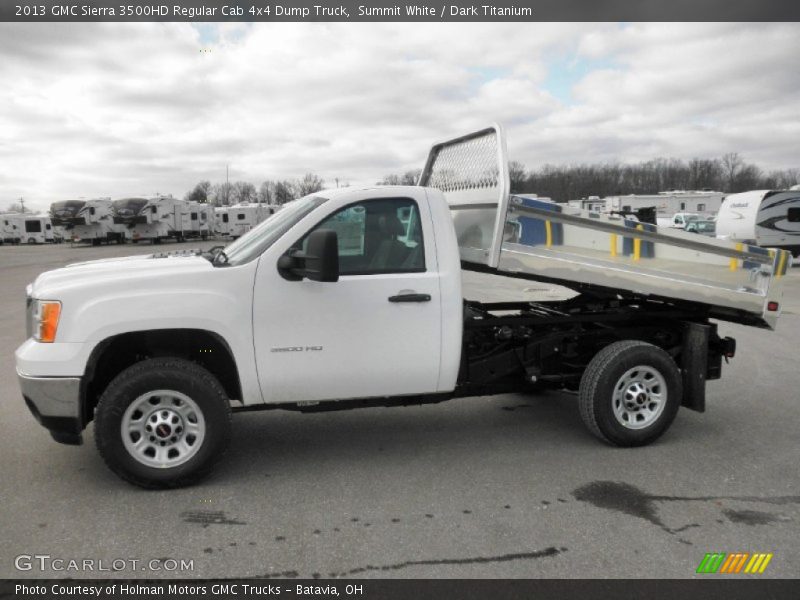  2013 Sierra 3500HD Regular Cab 4x4 Dump Truck Summit White