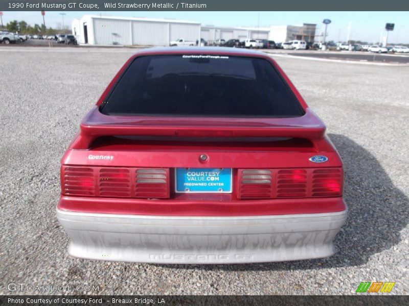 Wild Strawberry Metallic / Titanium 1990 Ford Mustang GT Coupe