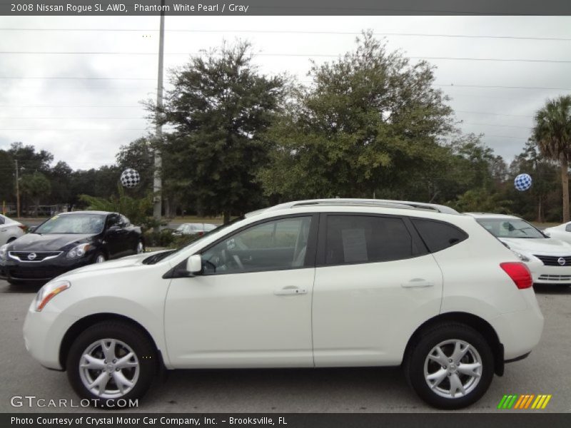 Phantom White Pearl / Gray 2008 Nissan Rogue SL AWD