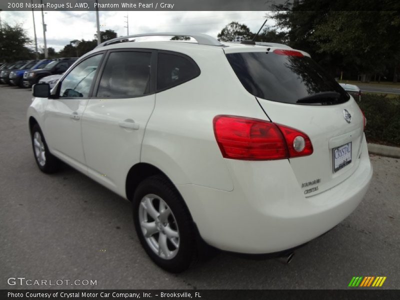 Phantom White Pearl / Gray 2008 Nissan Rogue SL AWD