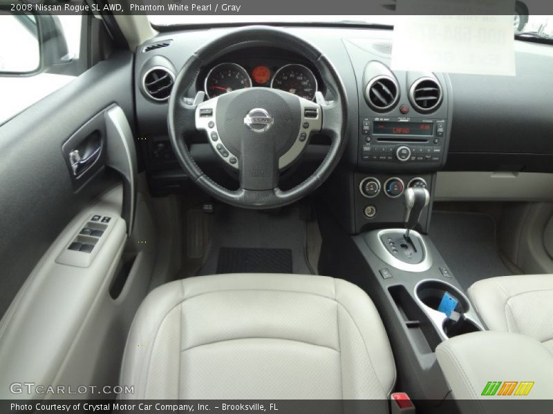 Phantom White Pearl / Gray 2008 Nissan Rogue SL AWD