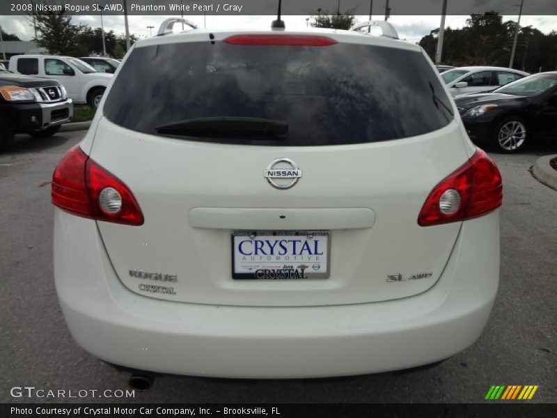 Phantom White Pearl / Gray 2008 Nissan Rogue SL AWD