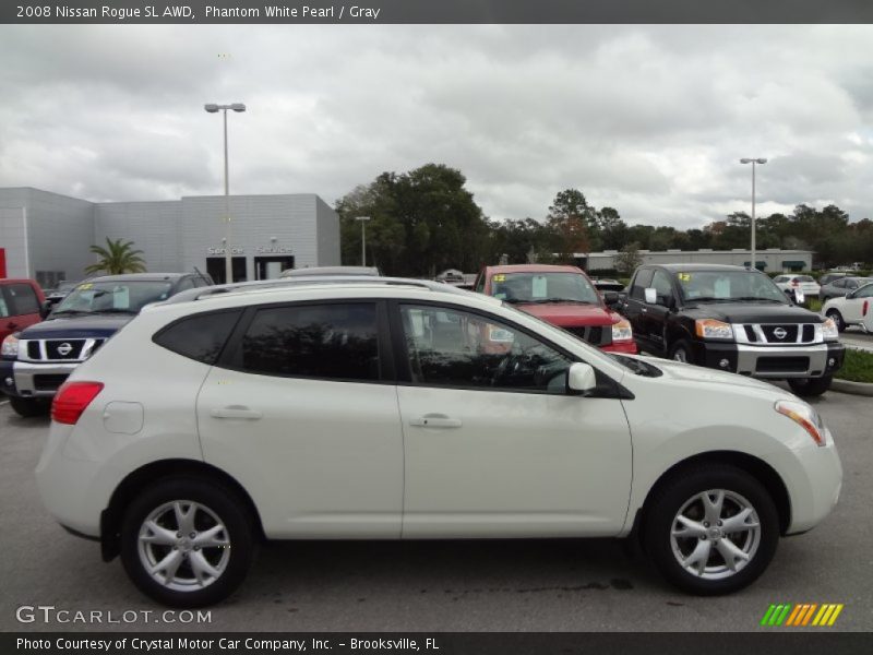 Phantom White Pearl / Gray 2008 Nissan Rogue SL AWD