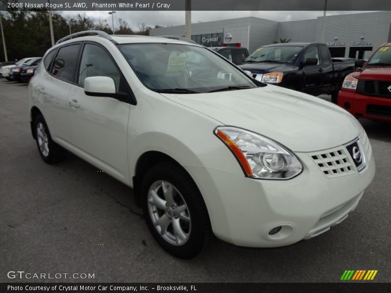 Phantom White Pearl / Gray 2008 Nissan Rogue SL AWD