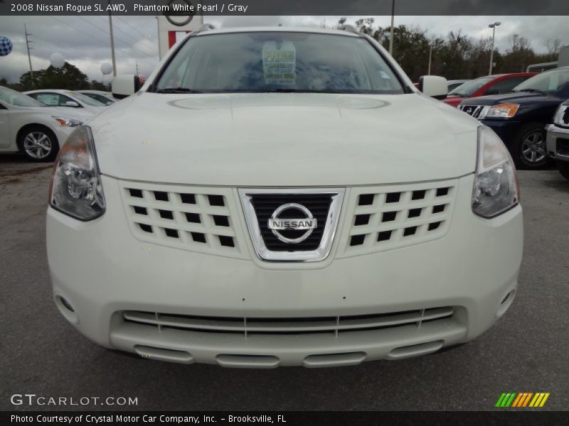 Phantom White Pearl / Gray 2008 Nissan Rogue SL AWD
