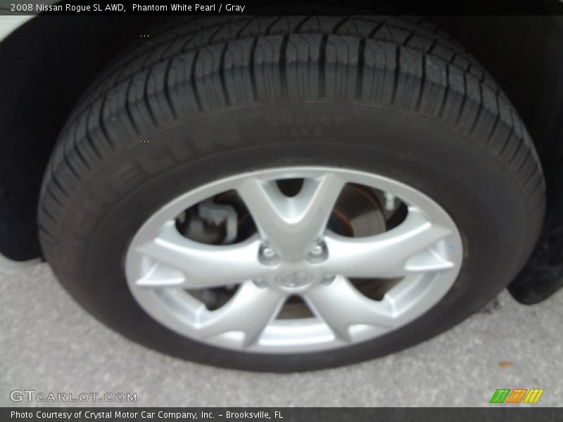 Phantom White Pearl / Gray 2008 Nissan Rogue SL AWD