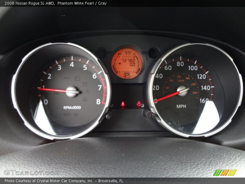 Phantom White Pearl / Gray 2008 Nissan Rogue SL AWD
