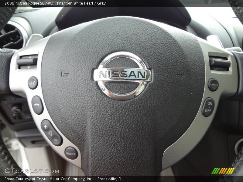 Phantom White Pearl / Gray 2008 Nissan Rogue SL AWD