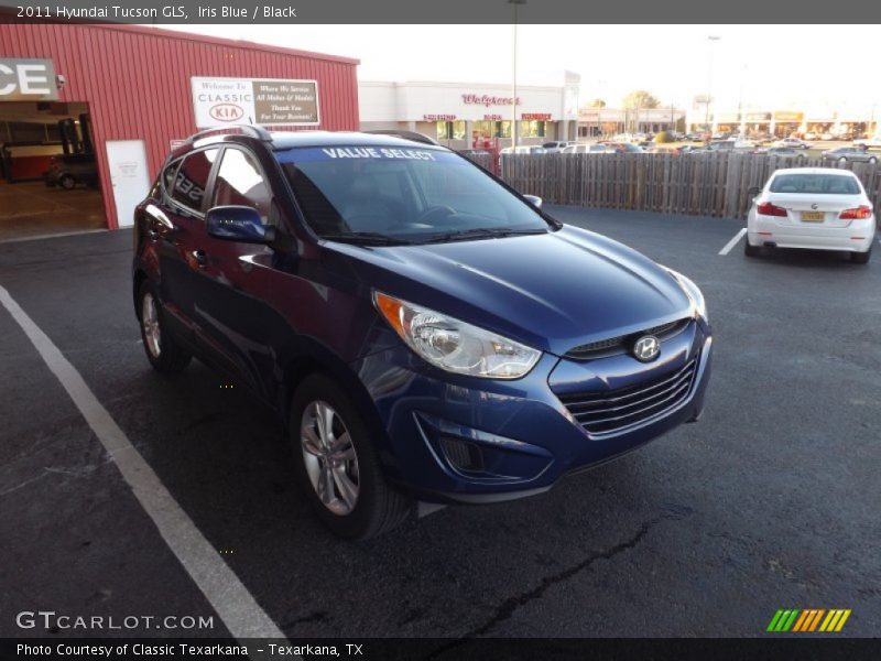 Iris Blue / Black 2011 Hyundai Tucson GLS