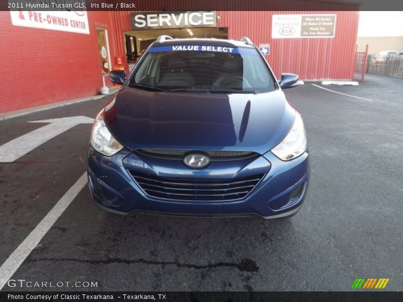 Iris Blue / Black 2011 Hyundai Tucson GLS