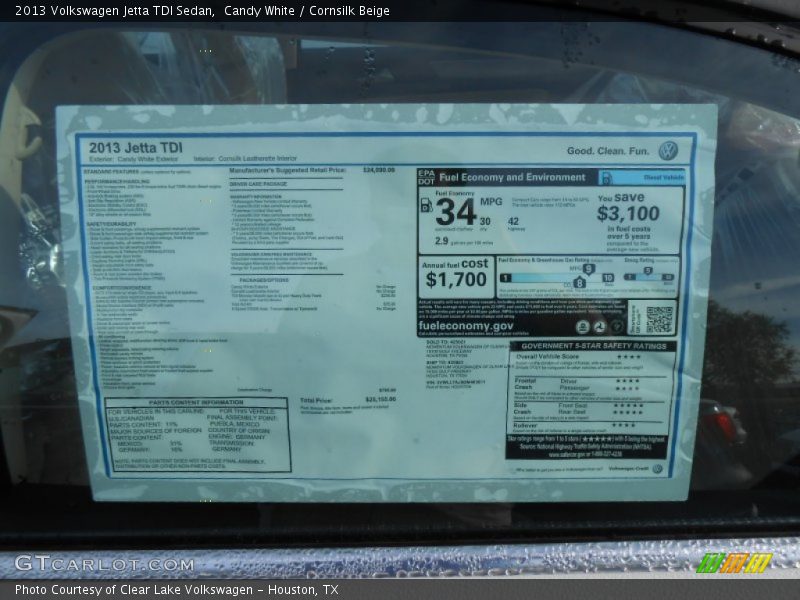 Candy White / Cornsilk Beige 2013 Volkswagen Jetta TDI Sedan